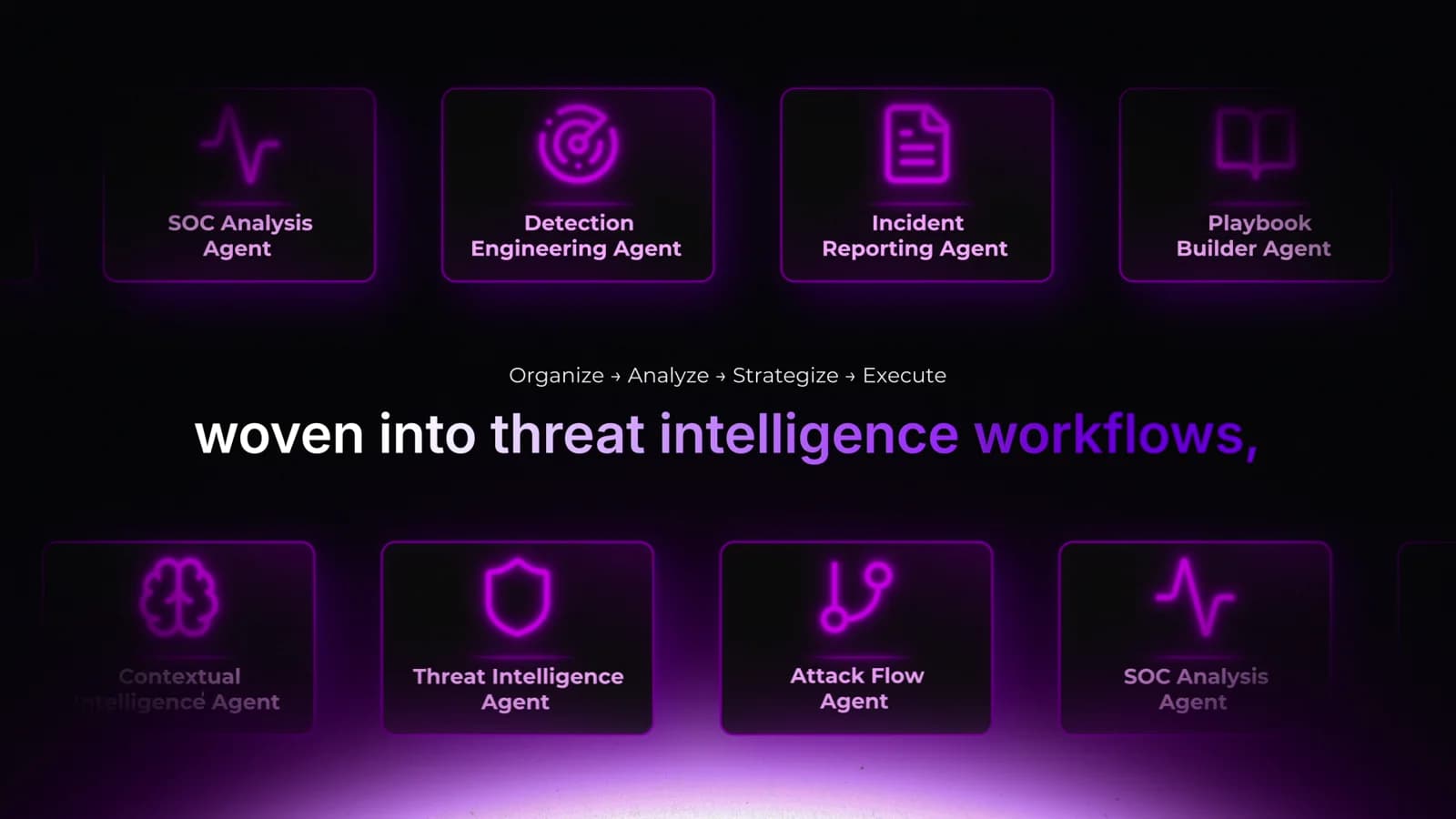 Nexus AI film: The agent gallery: 11 purpose-built agents in two rows